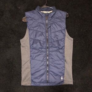 Smartwool Quilted Blue and Gray Vest Lightweight Casual